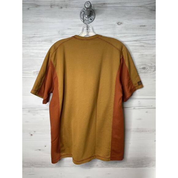 Prana Shirt Mens XL Brown Orange Performance Outdoor Athletic Polyester USA - Picture 8 of 8